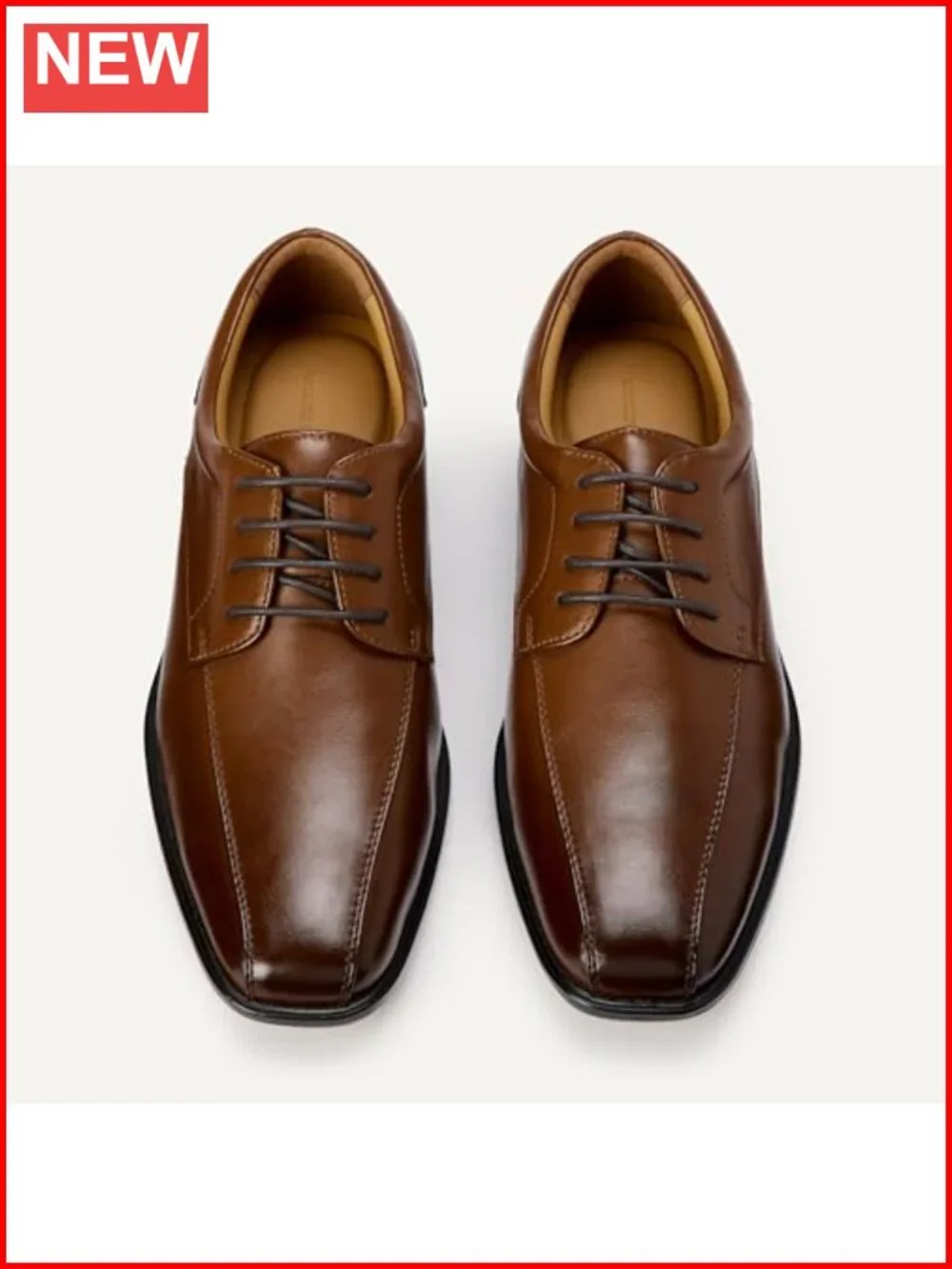 Men's Twin Seam Square Toe Derby Dress Shoes Faux Leather